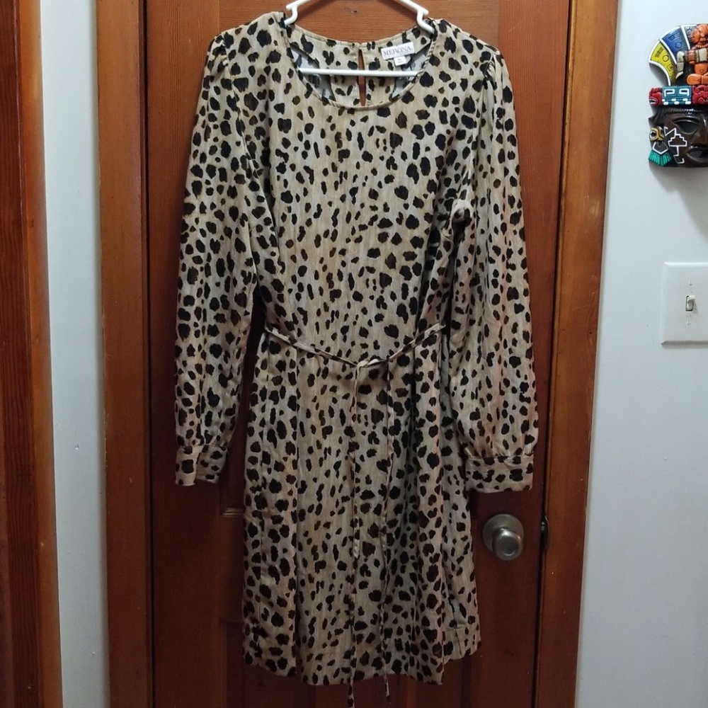 Leopard long sleeve dress